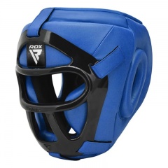 RDX Sports T1 HeadGuard Boxing Head Guard with Face Cover (Blue)